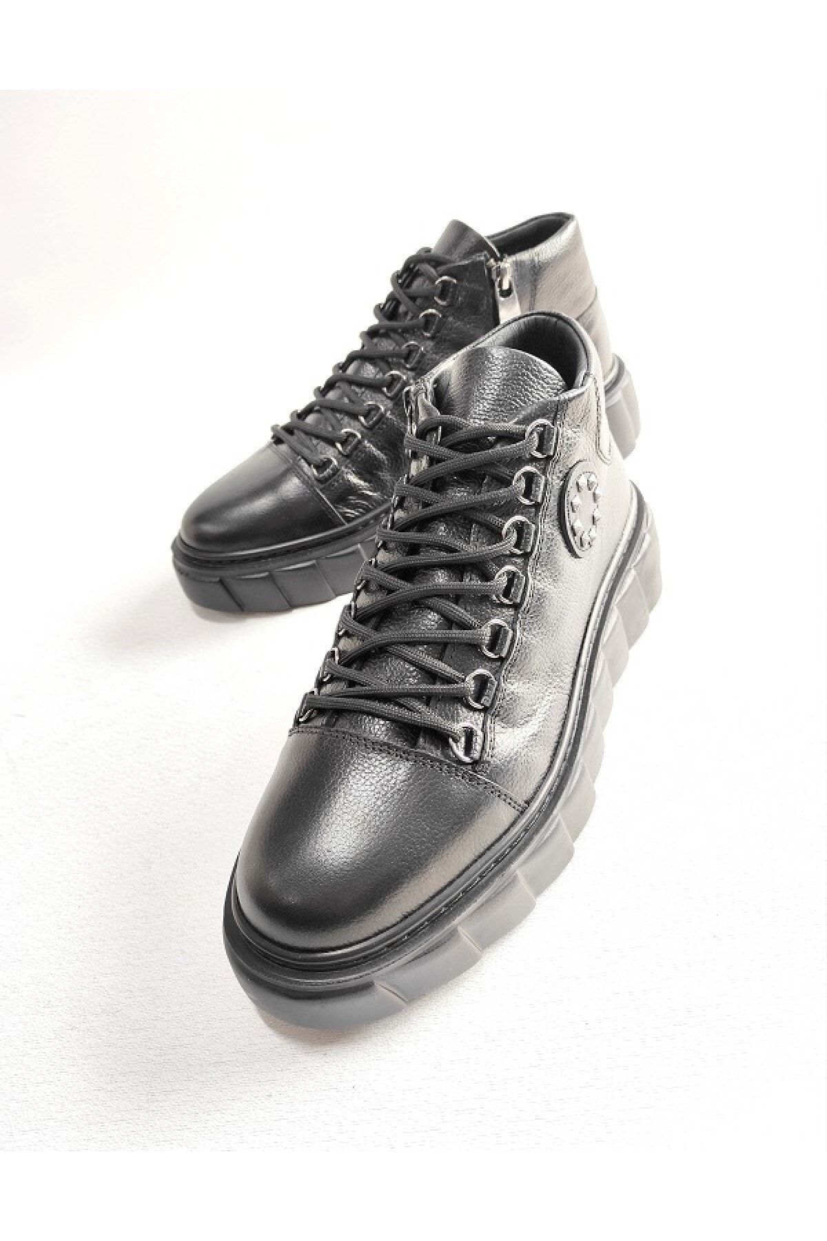 Erkek Hakiki Deri Zımba Detay Bot