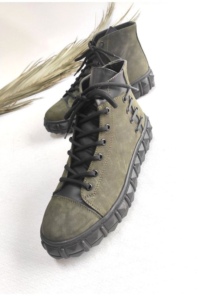 Erkek Hakiki Deri Bağcıklı Bot