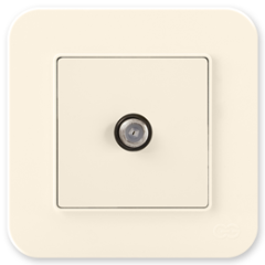 Radius Tekli Uydu Prizi F Konnektörlü (Geçişli-Sonlu), Krem